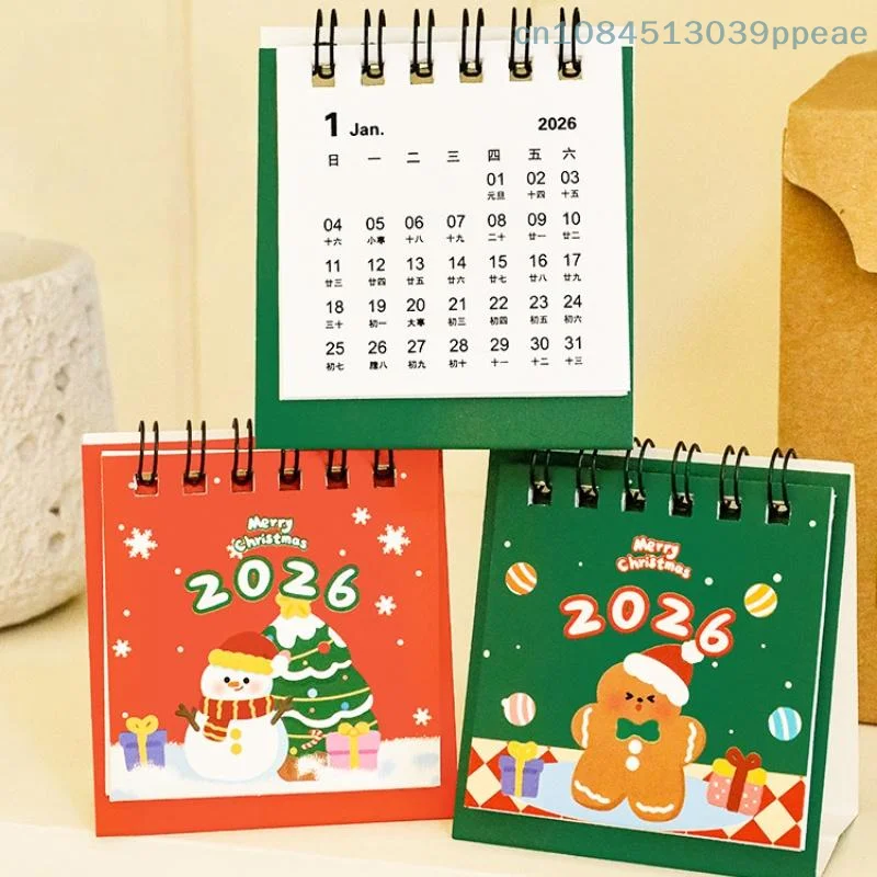 

1 Pc Mini Cartoon Desk Calendar Cute Christmas Calendar Portable Pocket Calendar Schedule Desktop Decoration Christmas Gifts