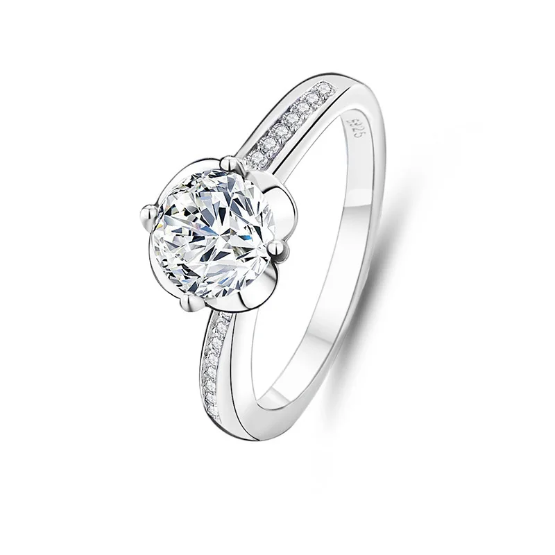 

FDJZ-032 Lefei Fashion Luxury Trendy Classic White Moissanite Design 1ct Flower Bud Ring For Charm Women 925 Silver Jewelry Gift