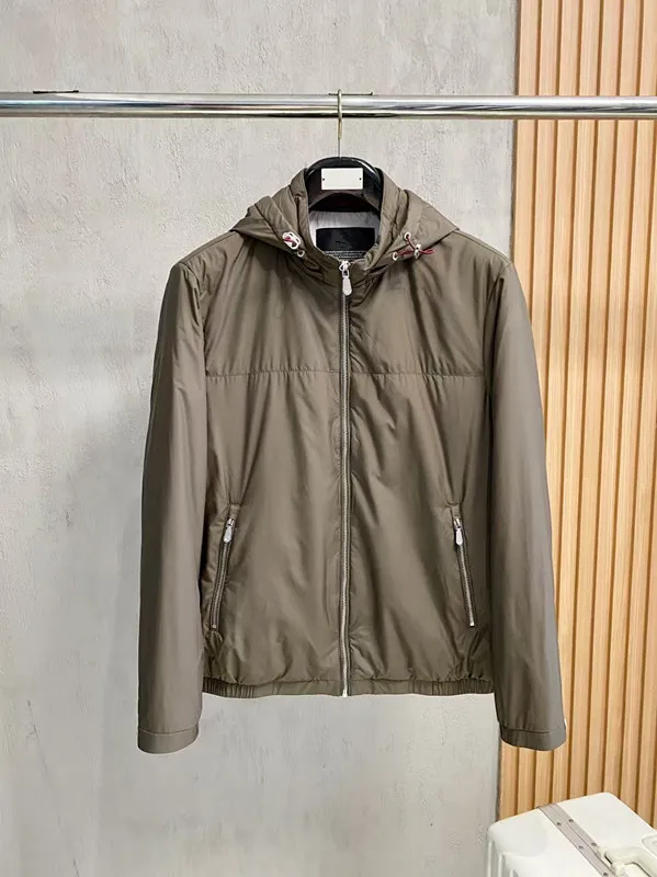 

Italian old money wind 25ss hooded waterproof simple casual thin cotton jacket
