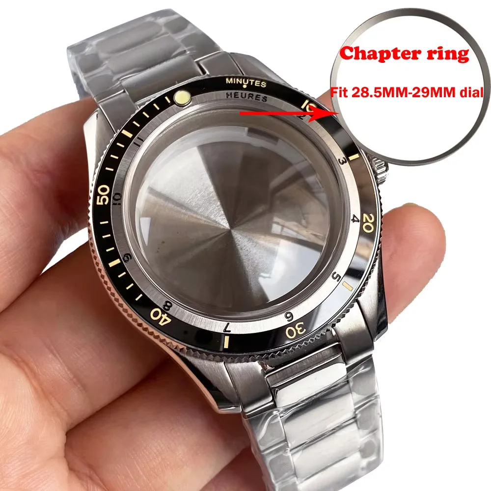 

40mm 20ATM Diving Steel Case Ceramic Bezel Retro Watch Part Fit for NH35A NH36 ETA2824 PT5000 Movement Double Bow Sapphire Glass