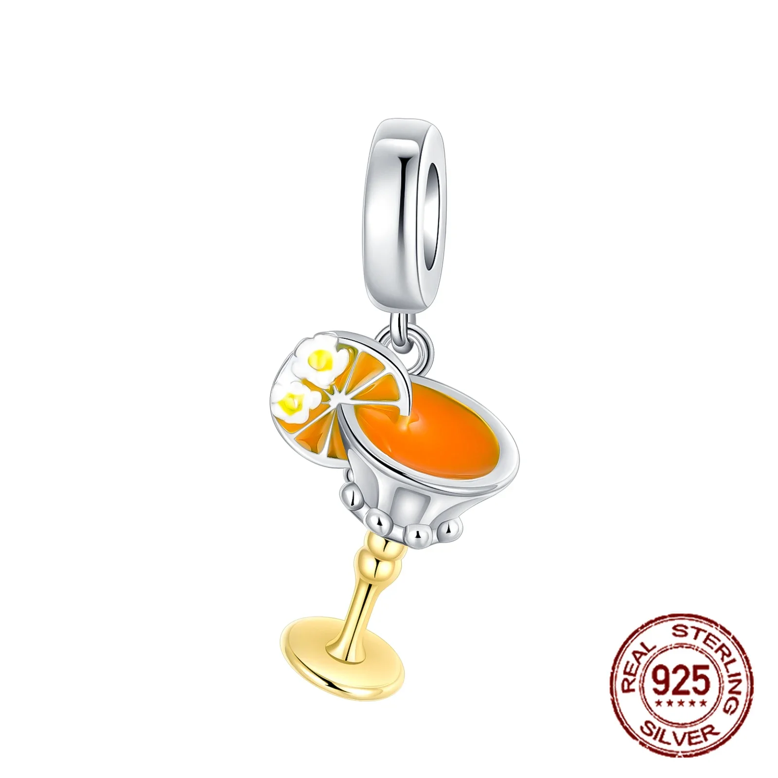 Colgante de plata de ley 925 para pulsera Pandora, abalorio para botella de vino tinto, donas, taza de bebida, compatible con pulseras originales,
