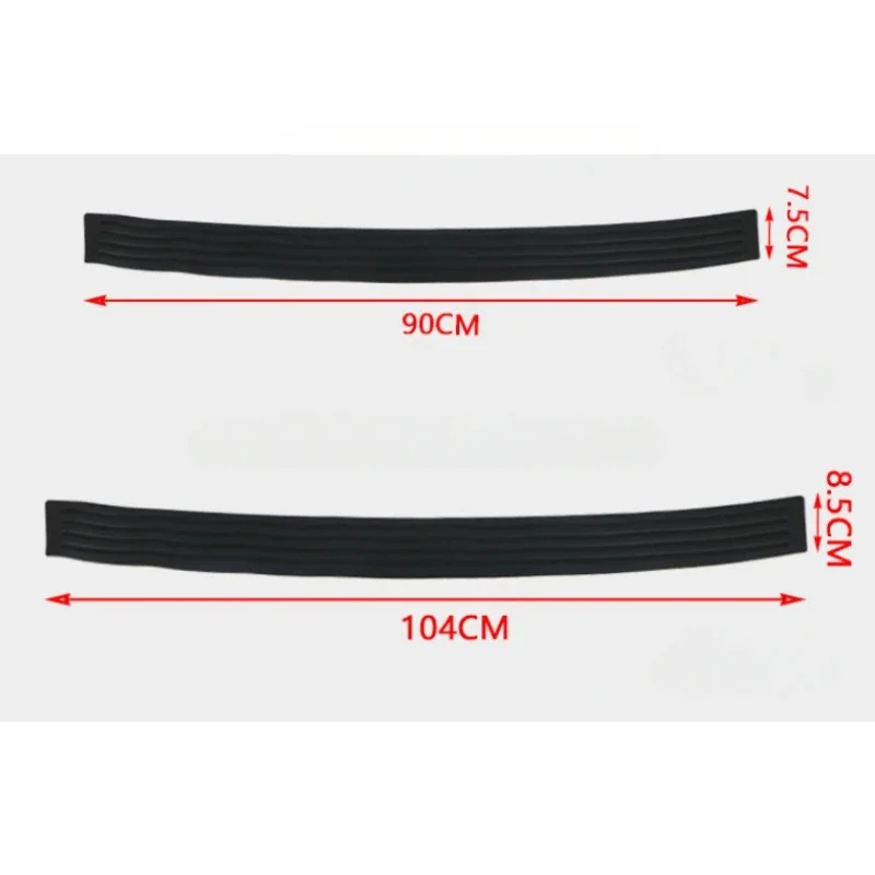 1p 90-104cm Car Trunk Bumper Crash Strip Strong Viscosity Threshold Guard Adhesive New Double Solid High-Quality Rubber Protect