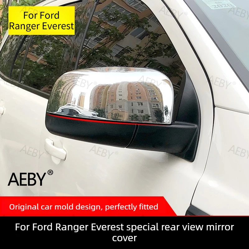 

For Ford Ranger Everest 2015-2021 Side mirror caps carbon fiber style ABS self-adhesive,Anti-scratch protection UV protection