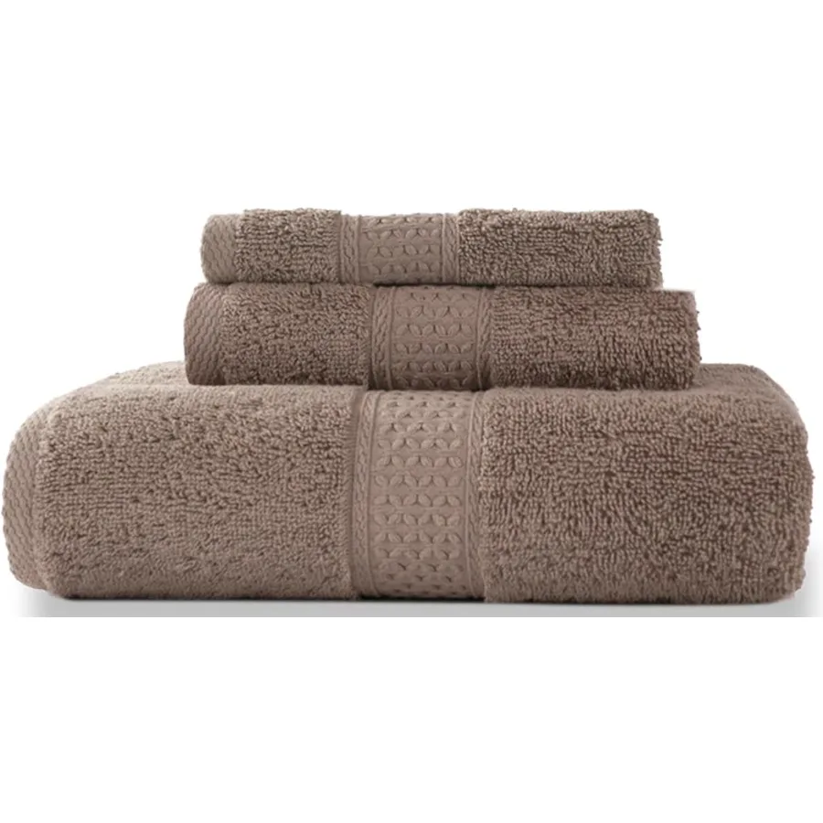 

Luxury 3Piece Bath Towel Set for Bathroom: 1 Bath Towel 1 Hand Towel 1 Wash Cloth 100 Cotton QuickDry Thick Soft Ideal for Show