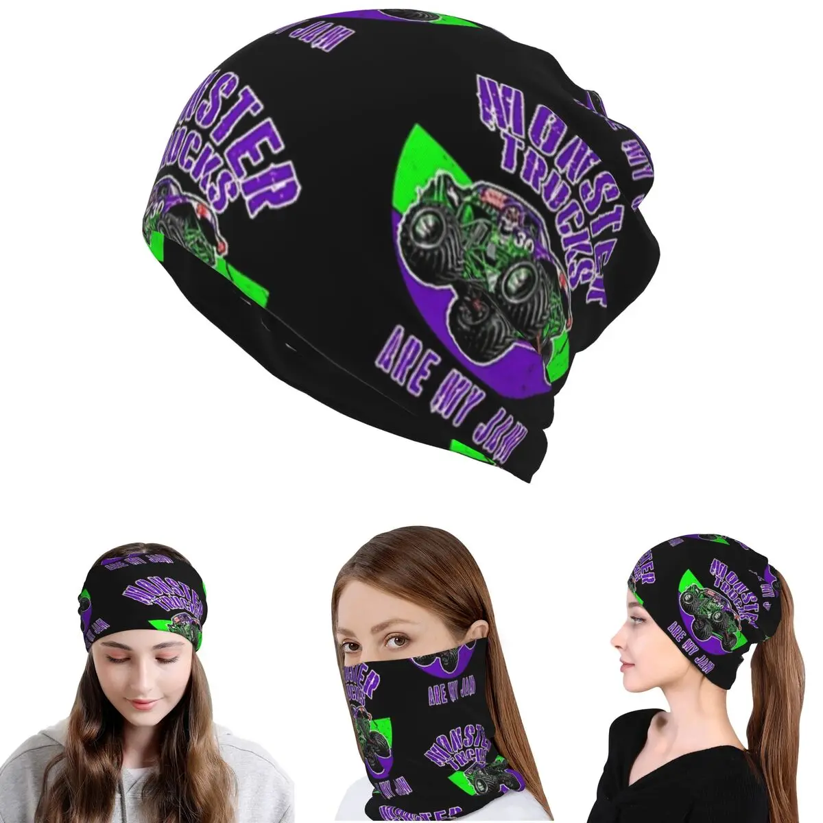 

Бандана-маска-шарф Monster Truck Are My Jam Grave Digger в винтажном стиле, для велоспорта, шапка-бини, унисекс, для взрослых