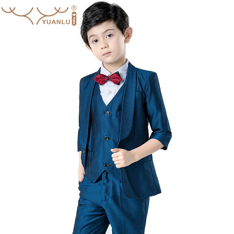 

Children's Fashion Suits 2022 summer Boys Slim Fit Blazer Pants Dress Clothes Set Children's Party Performance Costume Cropped