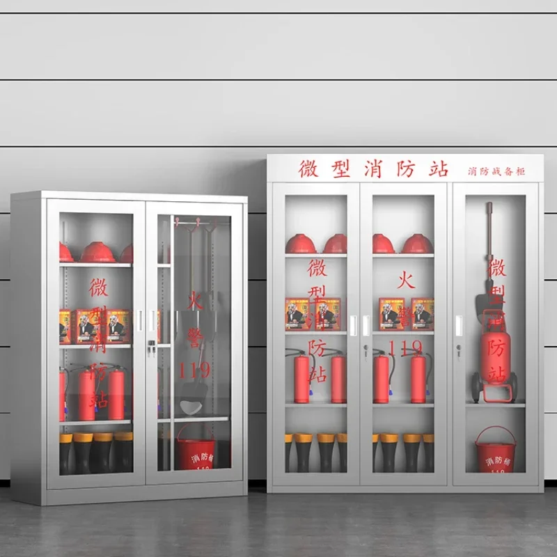 Stainless steel fire cabinet, mini fire station, construction site emergency materials, explosion-proof equipment