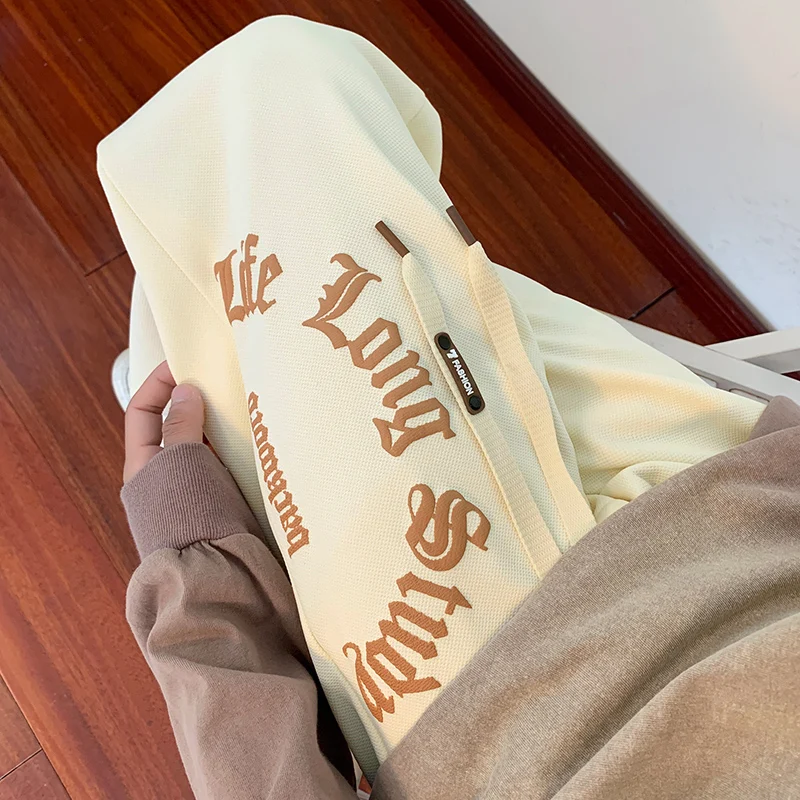 

Мужские спортивные брюки свободного кроя для весны и осени, американские, плотные, винтажные, повседневные, дышащие