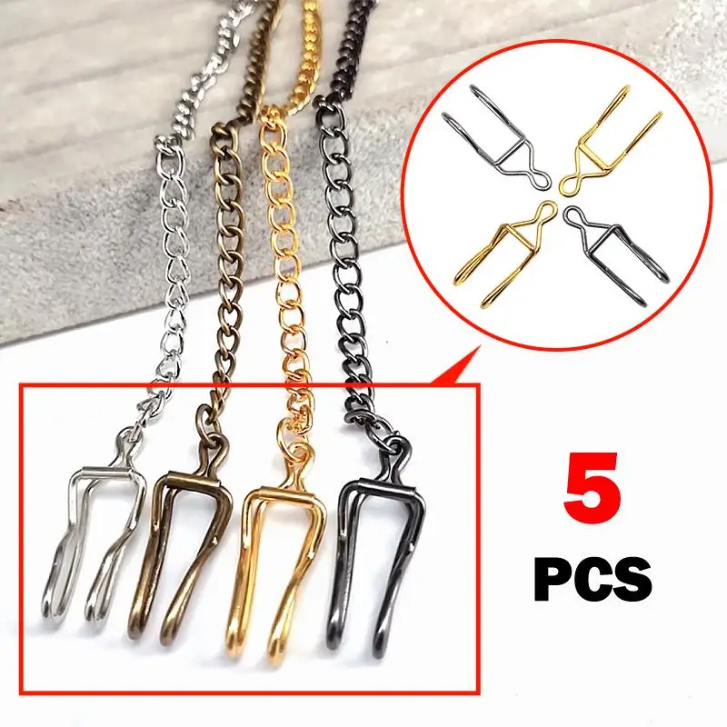 5 Pcs Pocket Watch Chain Hooks Replacement Buckles Waist Chain Buckle U Shaped Chain Hooks DIY Accessory