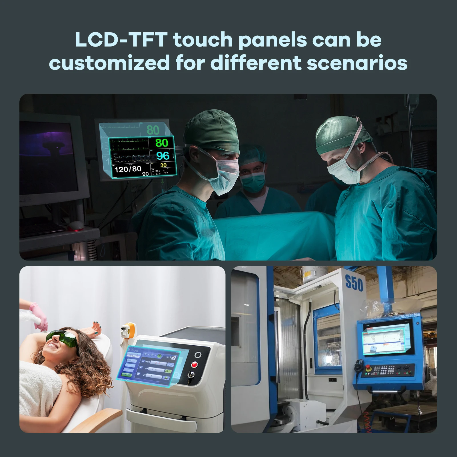 7 Inch HMI Smart TFT Touch Screen Display Module with Powerful GUI  Design Sorftware Support MCU