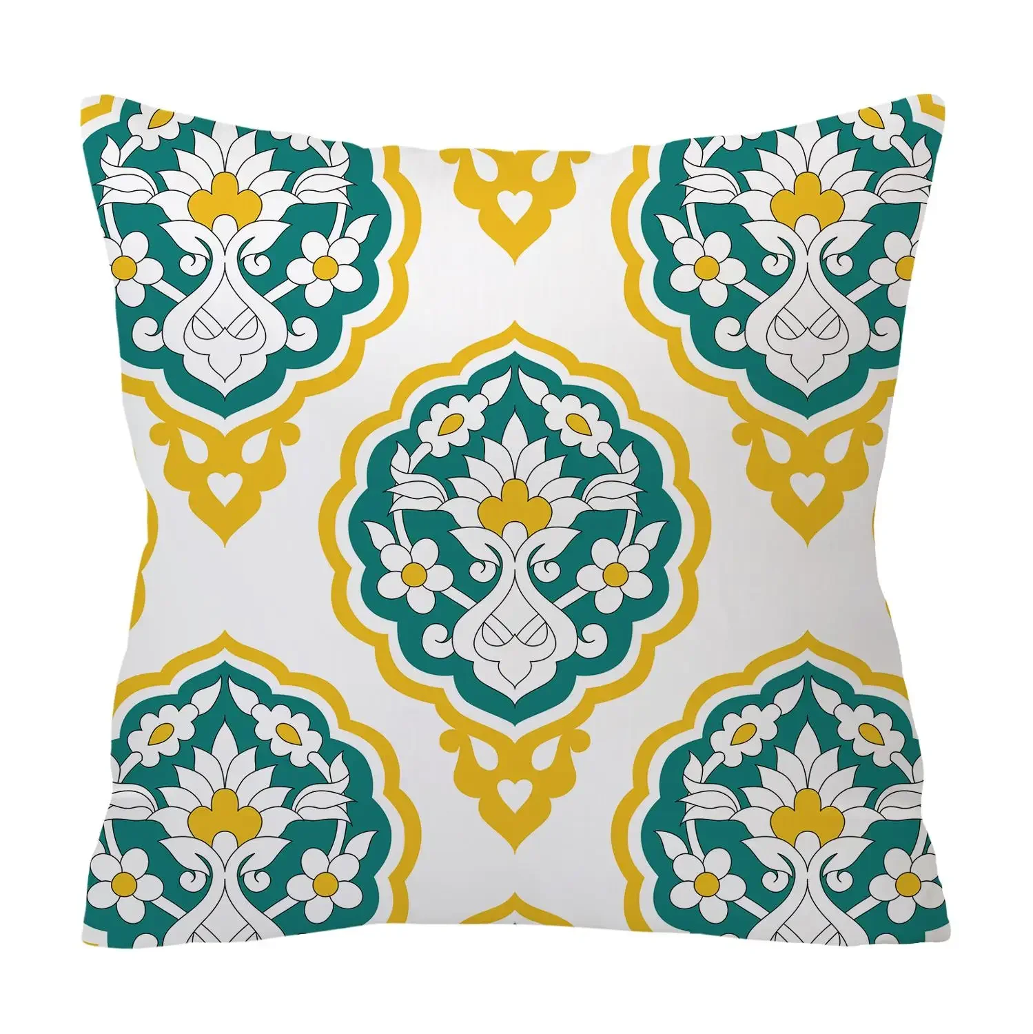 Green Yellow Geometric Cushion Cover Home Decor Velvet Pillow Cover For Sofa 45*45cm Decorative Chevron Pillows Case Pillowsham