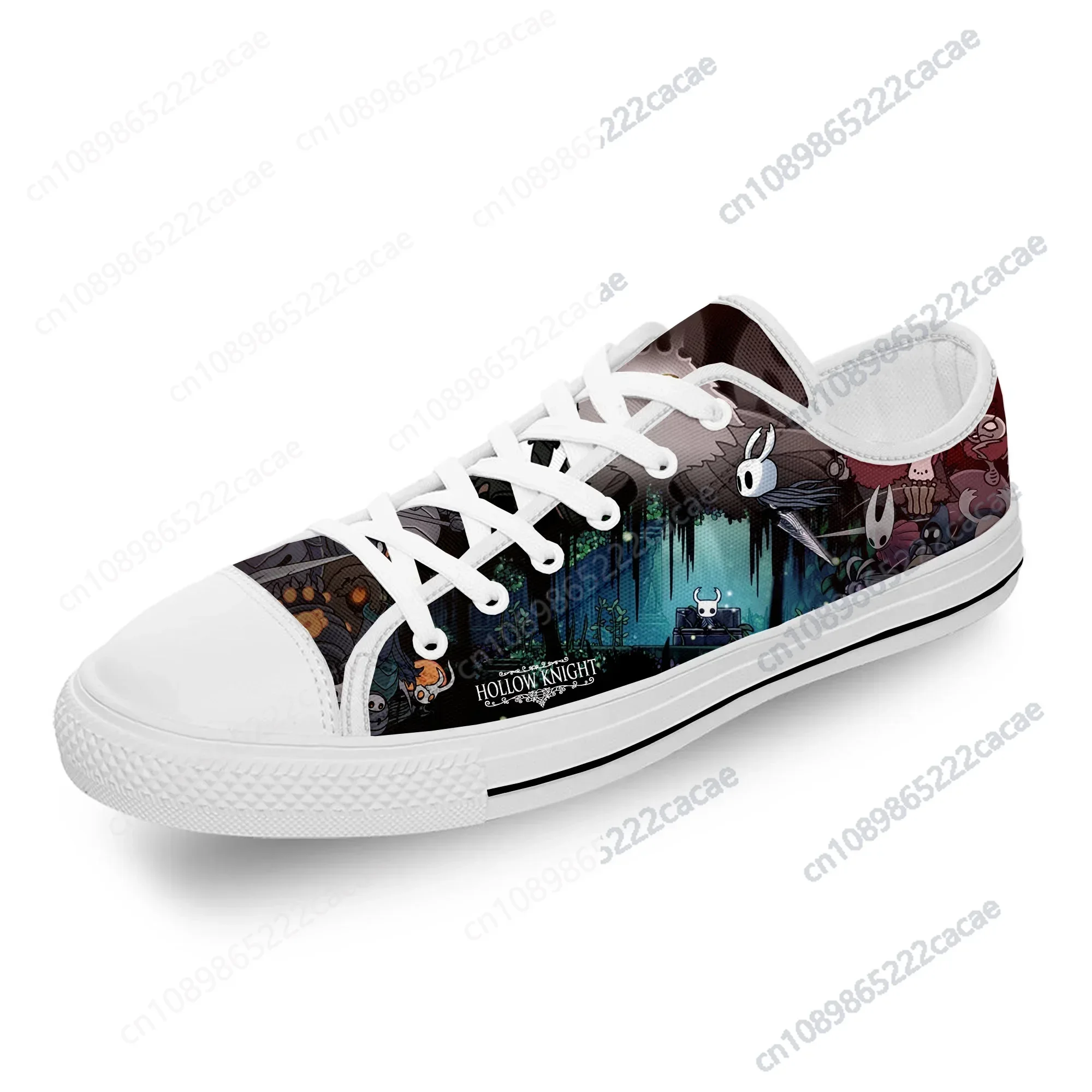 

Cartoon Game Ghost Hollow Knight White Cloth Fashion 3D Print Low Top Canvas Shoes Men Women Lightweight Breathable Sneakers