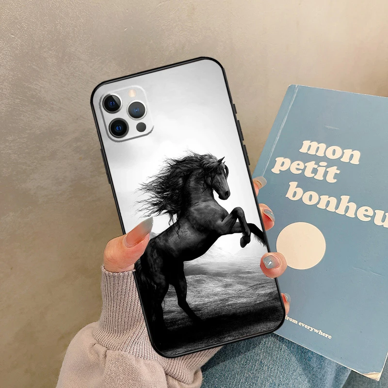 Domineering Cool Horse Case For iPhone 14 13 12 11 15 16 Pro Max Mini Plus X XR XS Max Cover Coque