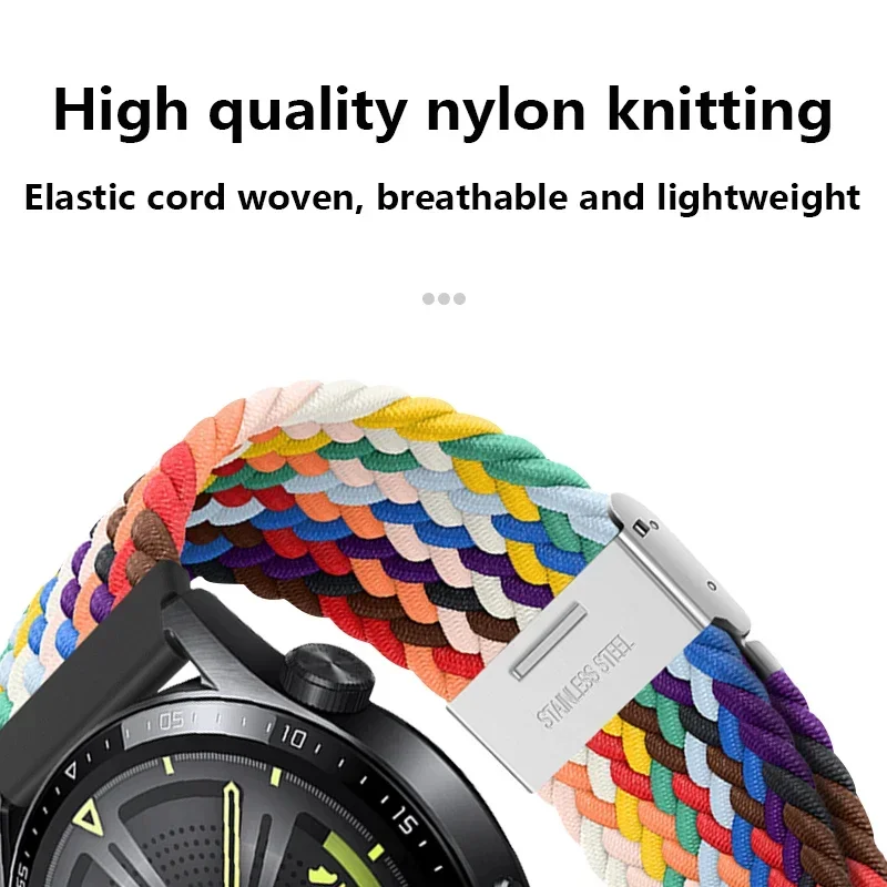 22mm 20mm Nylon Strap For Samsung Galaxy Watch 6 5 4/Gear S3 Magnetic Buckle Metal Adjustment Band For Huawei IWatch 4 GT2/3 Pro image 4