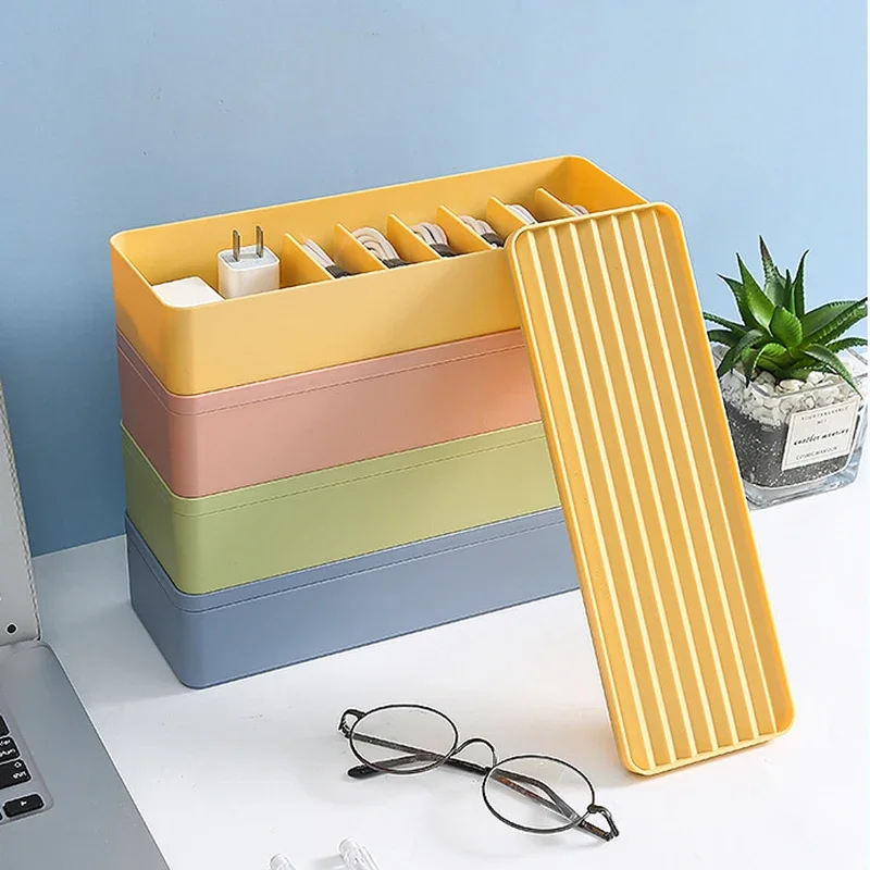 Cable Storage Box Dustproof Power Cable Storage  Wire Manager  Desktop Charging Cable Collect Box