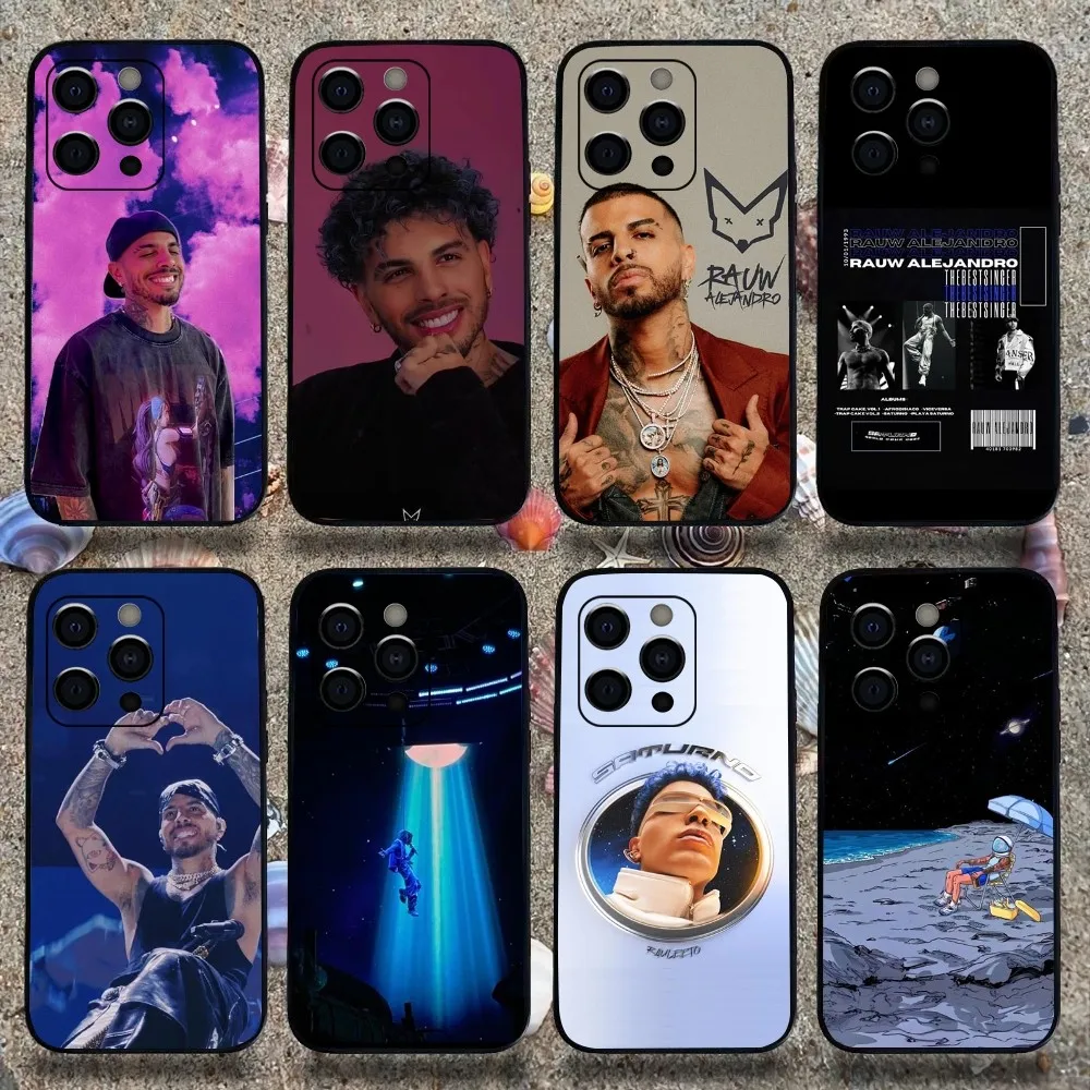 R-Rauw Alejandro Rapper Phone Case For Apple iPhone 15,14,13,12,11,Pro,X,XS,Max,XR,Plus,Mini Soft Black Cover