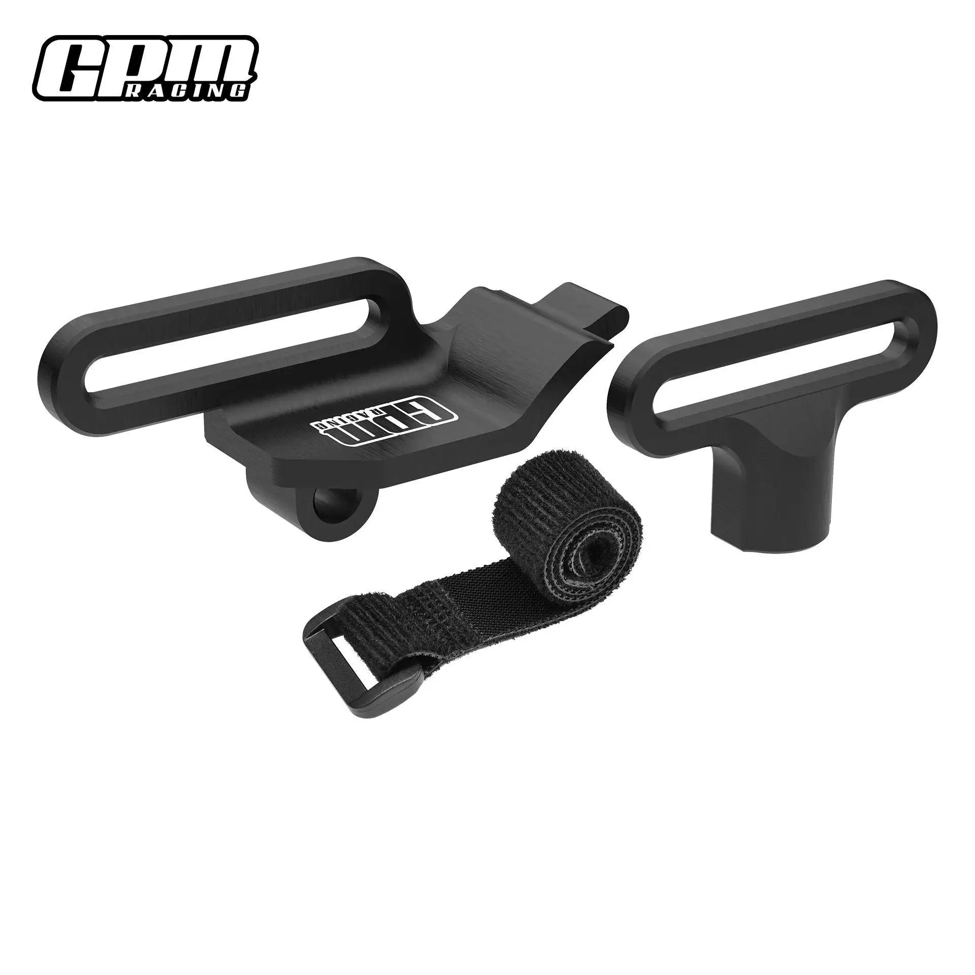 GPM Aluminum 7075 High-Capacity Battery Mount with Battery Strap for TRAXXAS Mini Small X Mini XRT Front and Rear Battery Mount