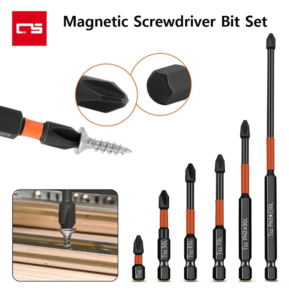 Magnetische Kop Impact Sterke Kruis Hoge Hardheid 25/50/65/70/90/150Mm Antislip Handgereedschap Ph2 Schroevendraaier Set