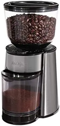 

Mr. Coffee Burr Mill Grinder – 18 Settings, Silver, Auto Coffee Grinder