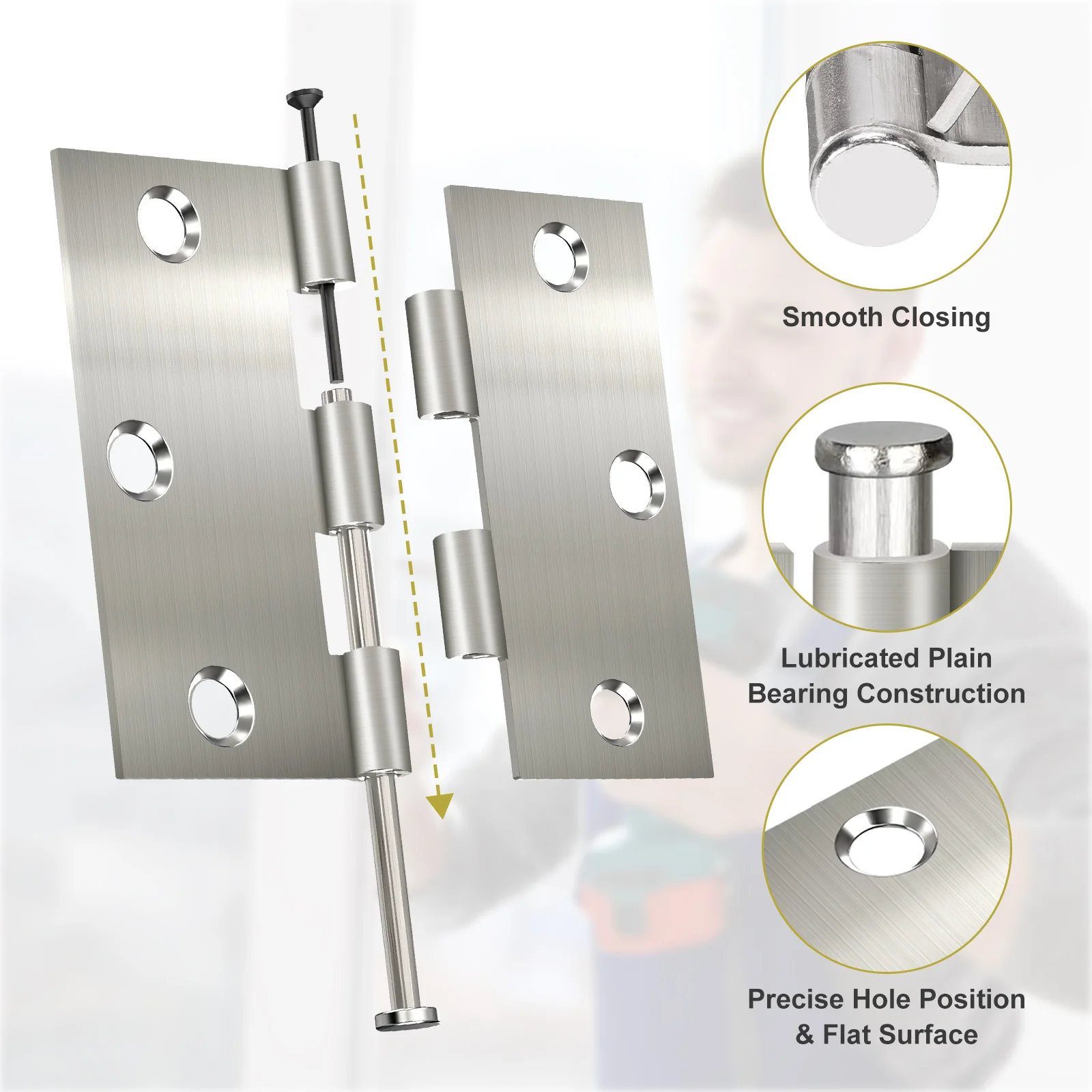 

Door Hinge Jig Non-Slip Door Hinge Router Template Latch Lock Installation Kit Fits 3In-5In Length and 1/4In Or 5/8In Thickness