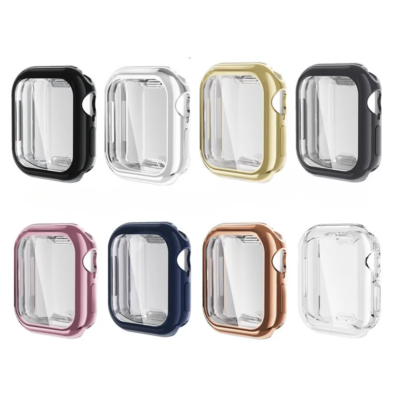 TPU Plating Case For Apple Watch Series 10 Samrt Strap Full Bumper Protective Cover For Iwatch S10 Accessories Screen Protector