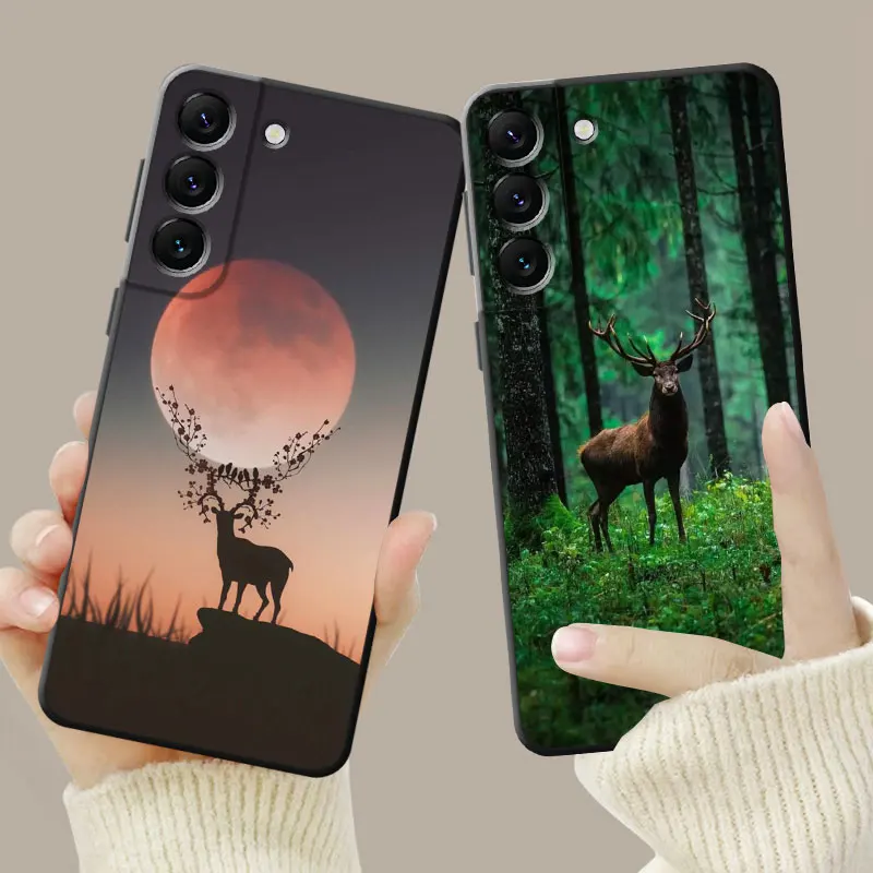 Forest Animal Deer Hunting Camo Phone Case For Samsung Galaxy S23 S22 S21 S20 FE Ultra S10 S9 S8 Plus Note 20Ultra 10Plus Cover