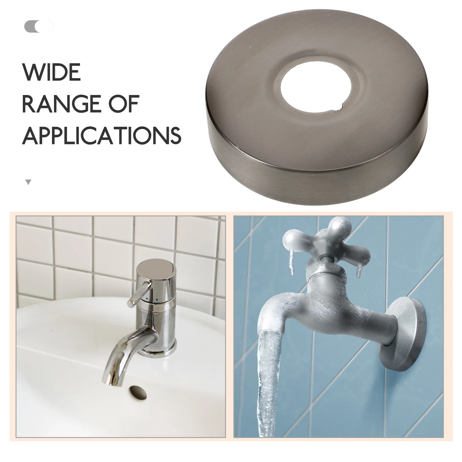 

Stainless Steel Plumbing Cover Plates Corrosion Resistant Round Decorative Flange Covers For Shower Toilet Faucet Hole