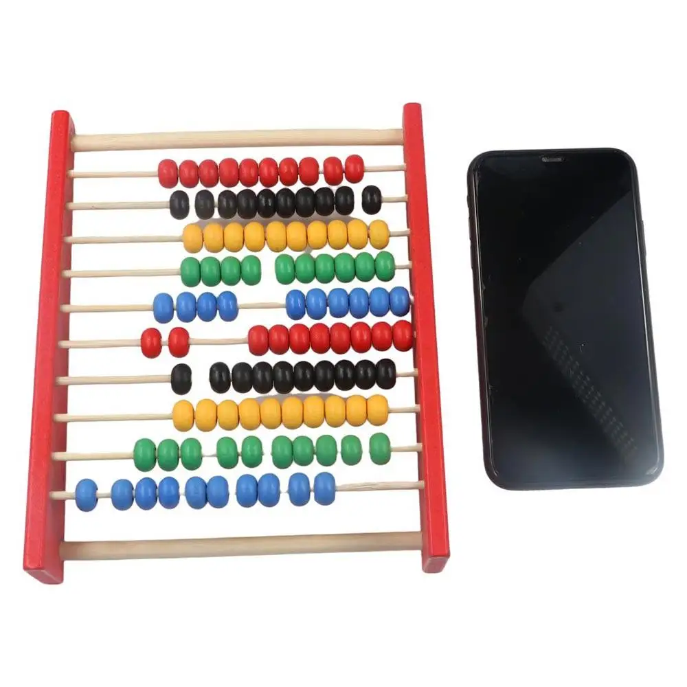 Ábaco de madera para niños, desarrollo de la inteligencia, cuentas coloridas, juguetes para niños, juguete Montessori, Mini juguete de aprendizaje temprano de matemáticas
