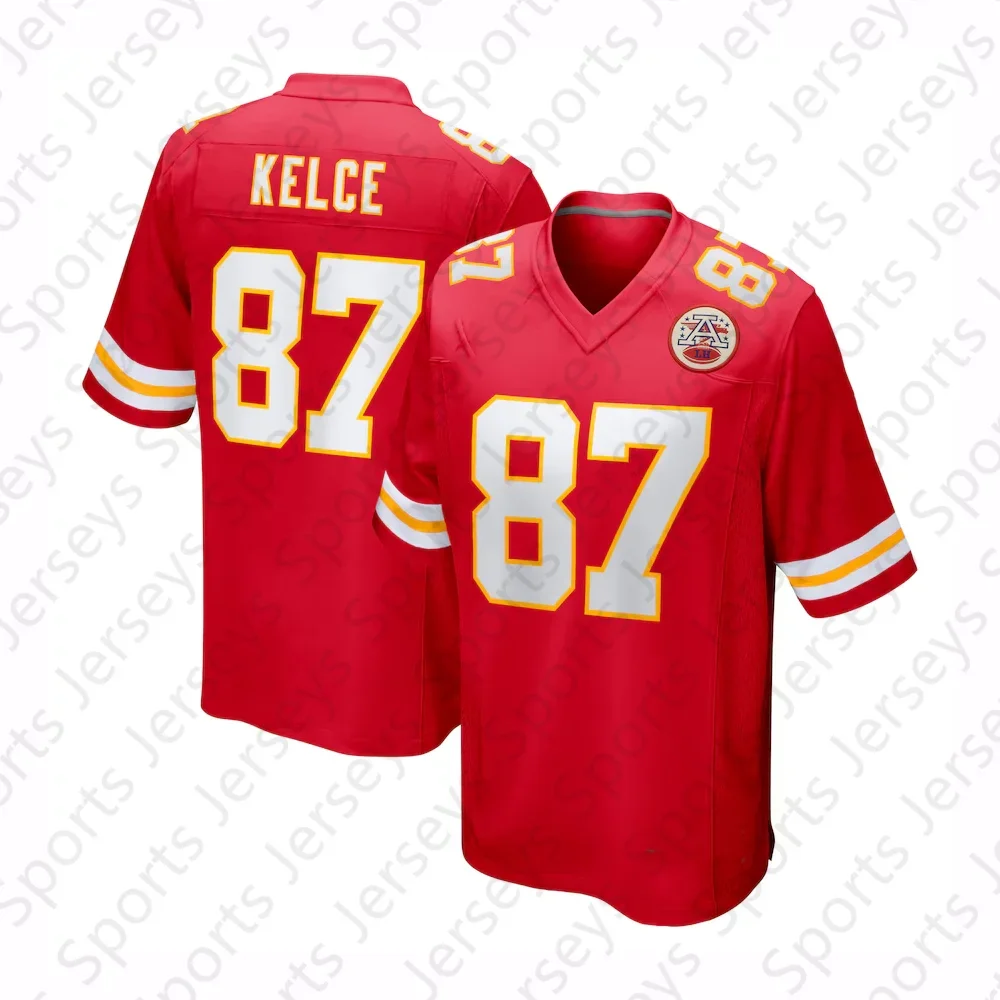 Chiefs dos EUA Kansas City Mahomes No. 87 camisa de futebol menino/masculino esportes camiseta fã kit especial