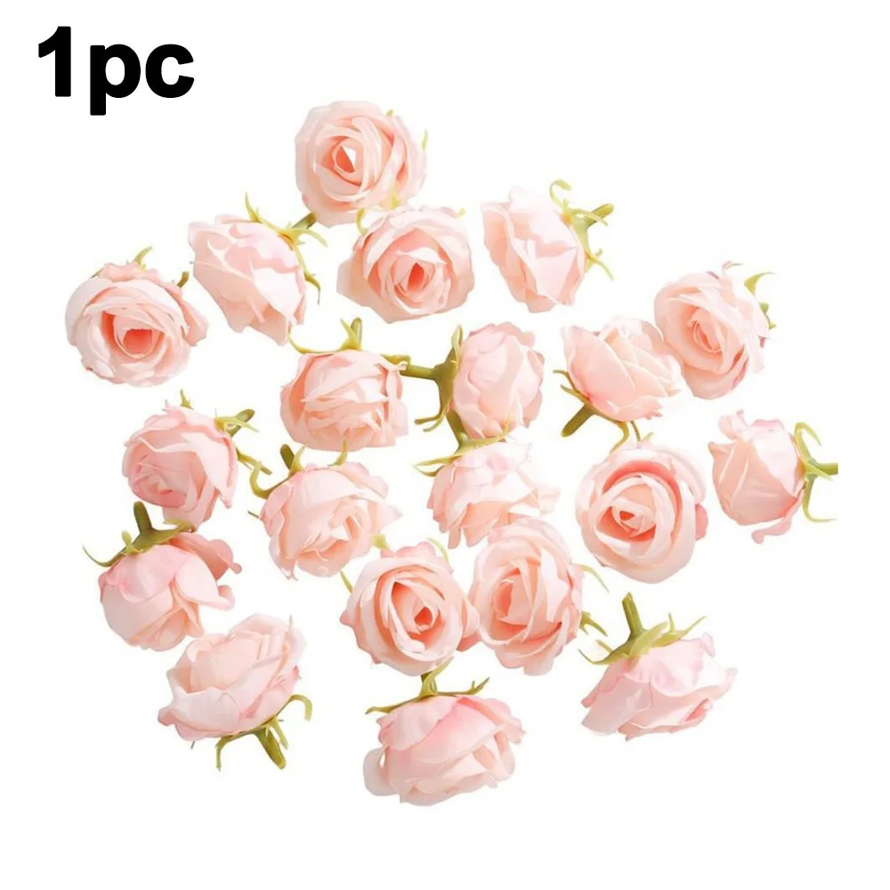 1pc High Quality Silk Artificial Flowers Diy Craft Realistic Simulation Flowers Soft Table Wreath Rose Heads Photography Props