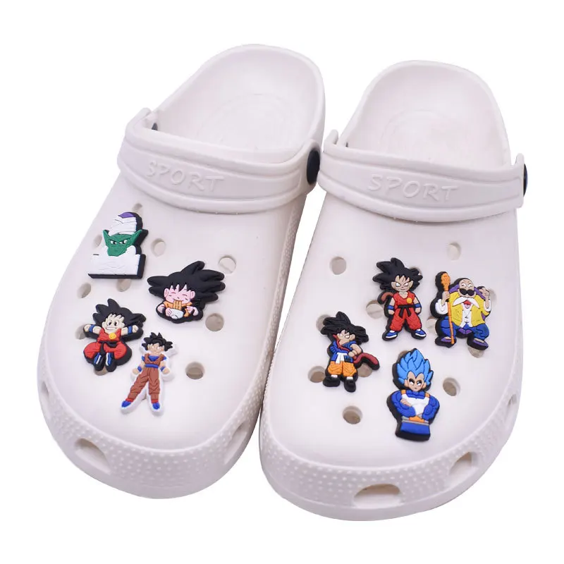 Dragon Ball PVC Son Goku Super Fighter Slipper Accessories Garden Shoes Toys Ornament Buckles for Kids Gift