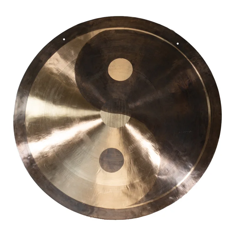 Handmade Tai Chi Pattern Gong, Meditation Sound Healing Percussion, Opening Ceremony Bronze Gong Percussion Instrument
