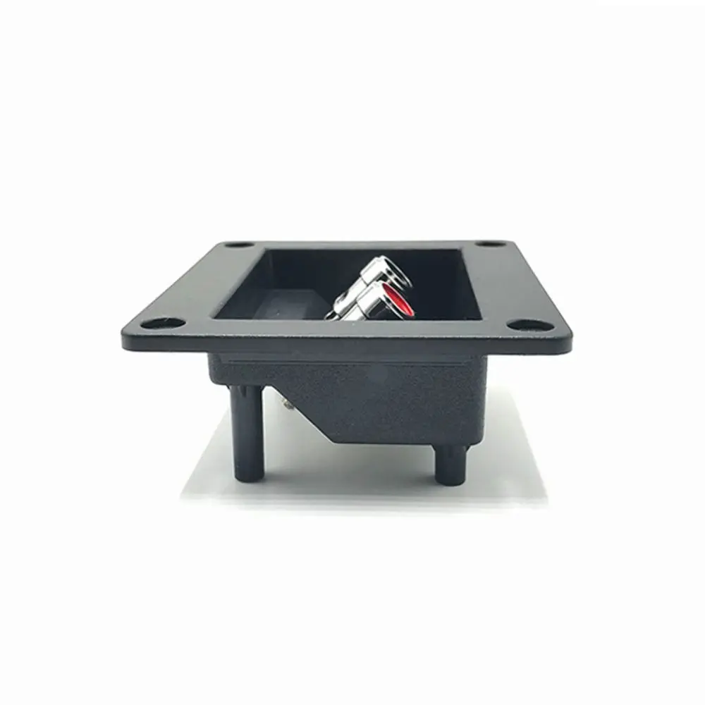 Two-position Audio Junction Box Recessed Spring Terminal Speaker Link Box Black Banana Speaker Accessory Box
