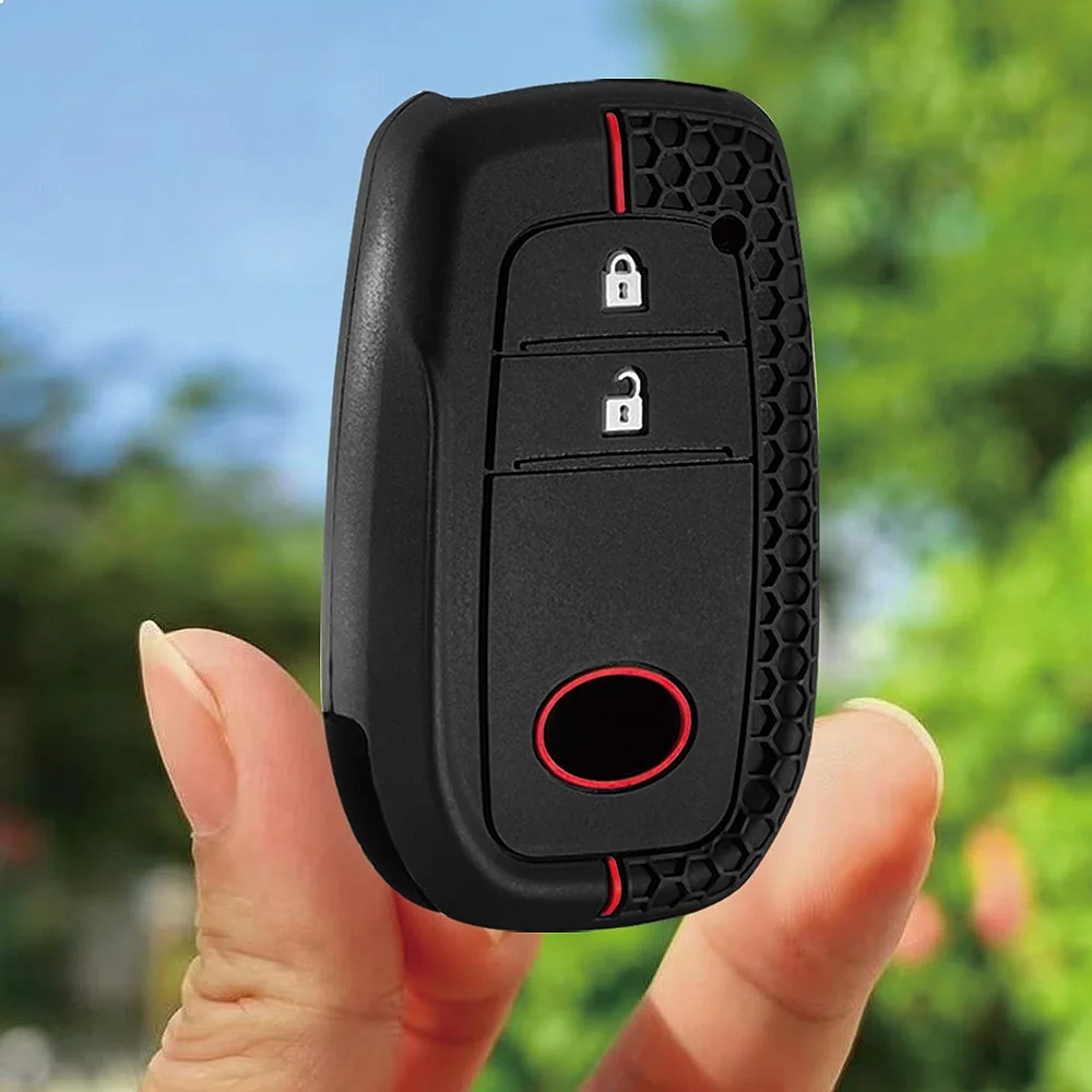 2026 Silicone Auto Remote Car Key Case Cover For Toyota CHR Hilux Fortuner Land Cruiser 200 Camry Corolla Crown RAV4 Highlander