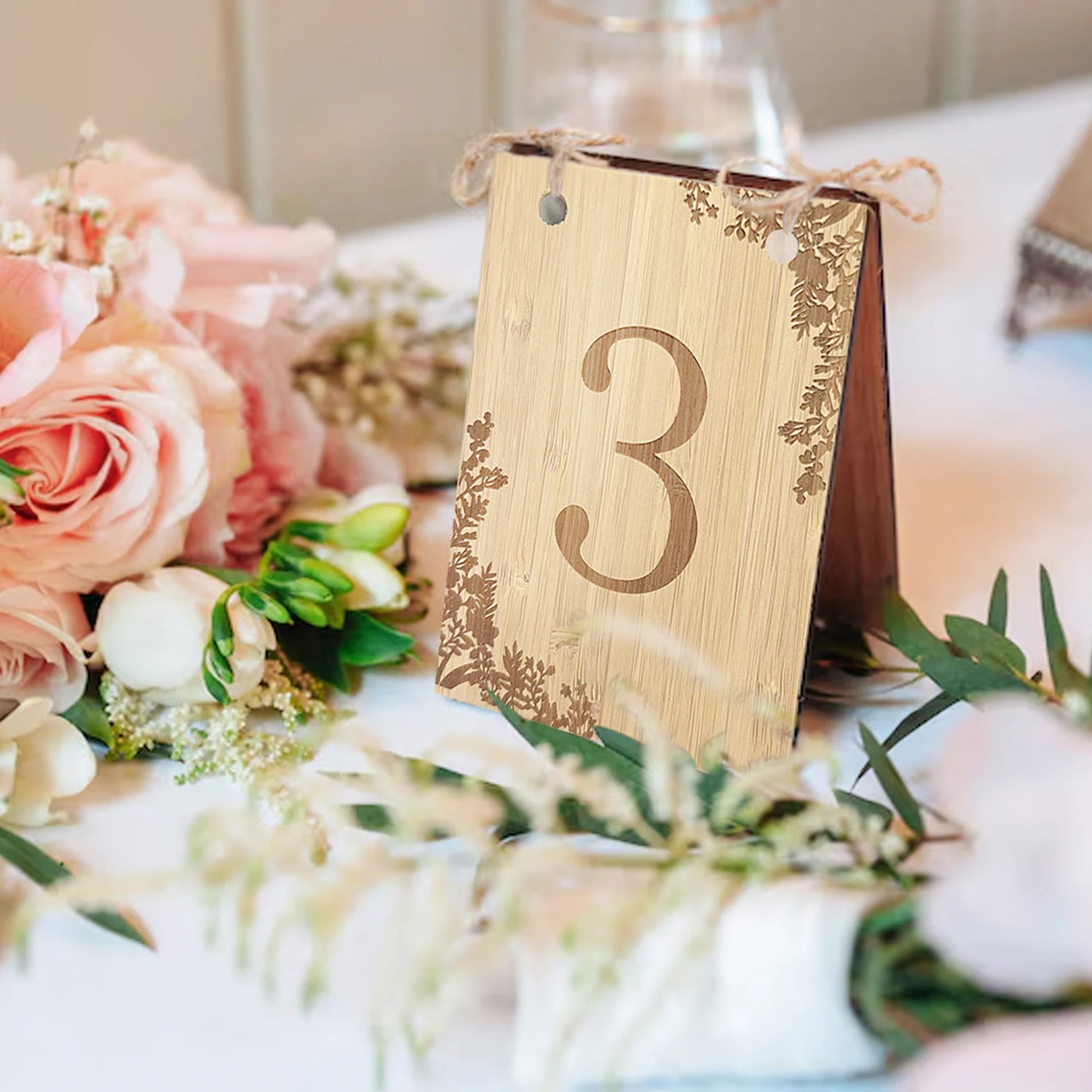 5-teiliges Hochzeitstischnummern-Set aus Holz, wiederverwendbare Sitztabelle, Tischnummernkarte, perfekt für Hochzeiten, Veranstaltungen oder Catering-Dekorationen – Detail 1
