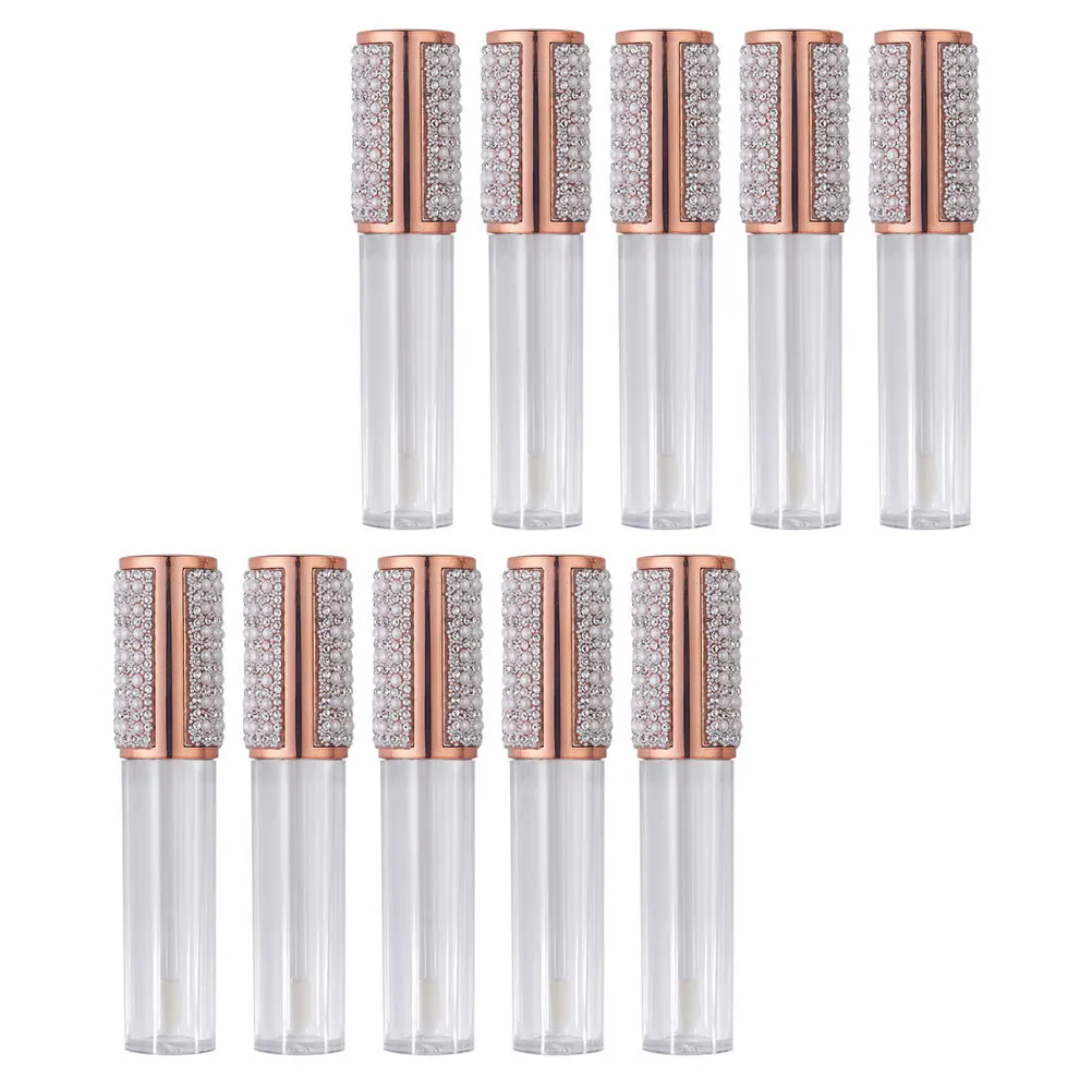 10Pcs Clear Lip Gloss Tubes Glass Bottles Refillable for Lip Balm Color Storage DIY Refillable Bottles Lipstick Tube