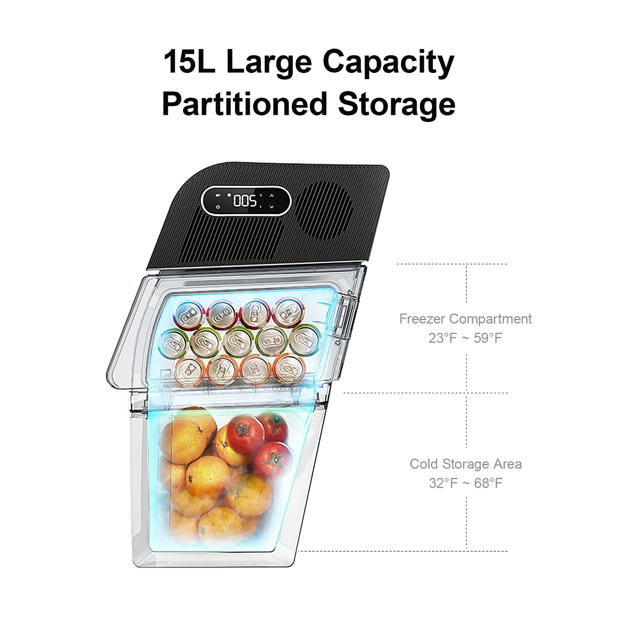 For Model Y Trunk Fridge Custom For Tesla Model Y 2021-2024 LHD RHD Trunk Refrigerator 15L Medicine Storage Travel Refrigerator