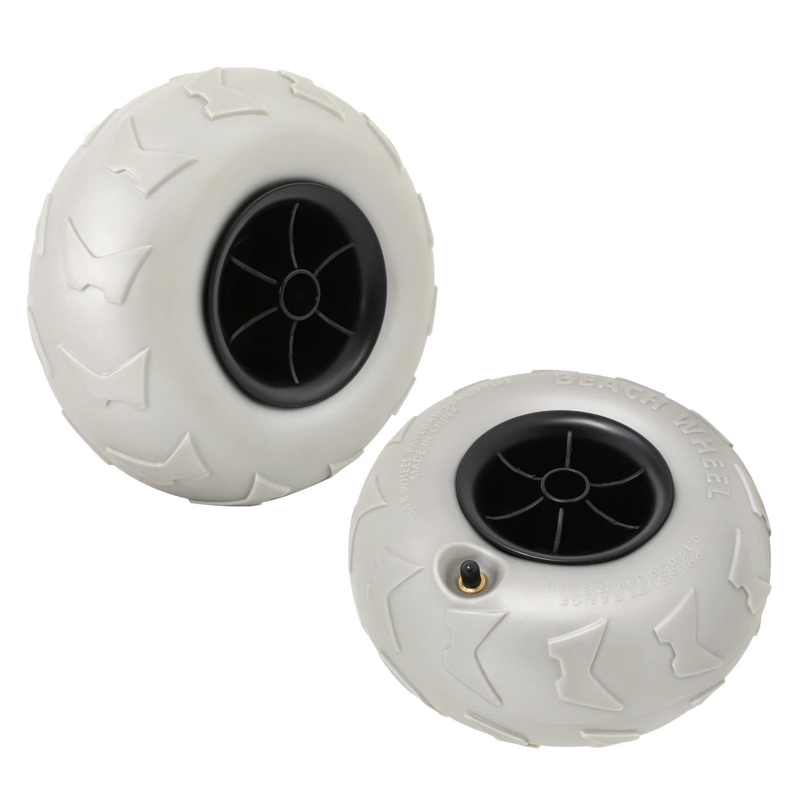 

9" Beach Wheels, 2 Pcs Replacement Beach Cart Wheels for Axle Replacement, Beach Inflatable Wheell, for Wagon Canoe Cart Buggy