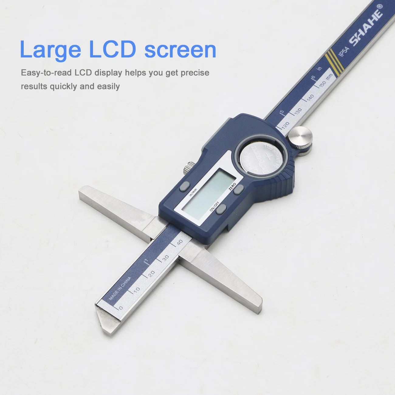 Digitaler Tiefenmesser 0–150mm / 6″ – Aus Edelstahl, Metrisch/imperial, Mit Automatischer Abschaltung