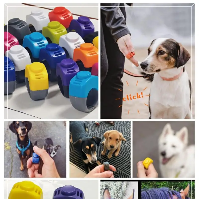 New Ring Clicker Pet Mini Finger Clickers Training Equipment Obedience Rattle Trainer Clicker Training Rattle Pet Supplies