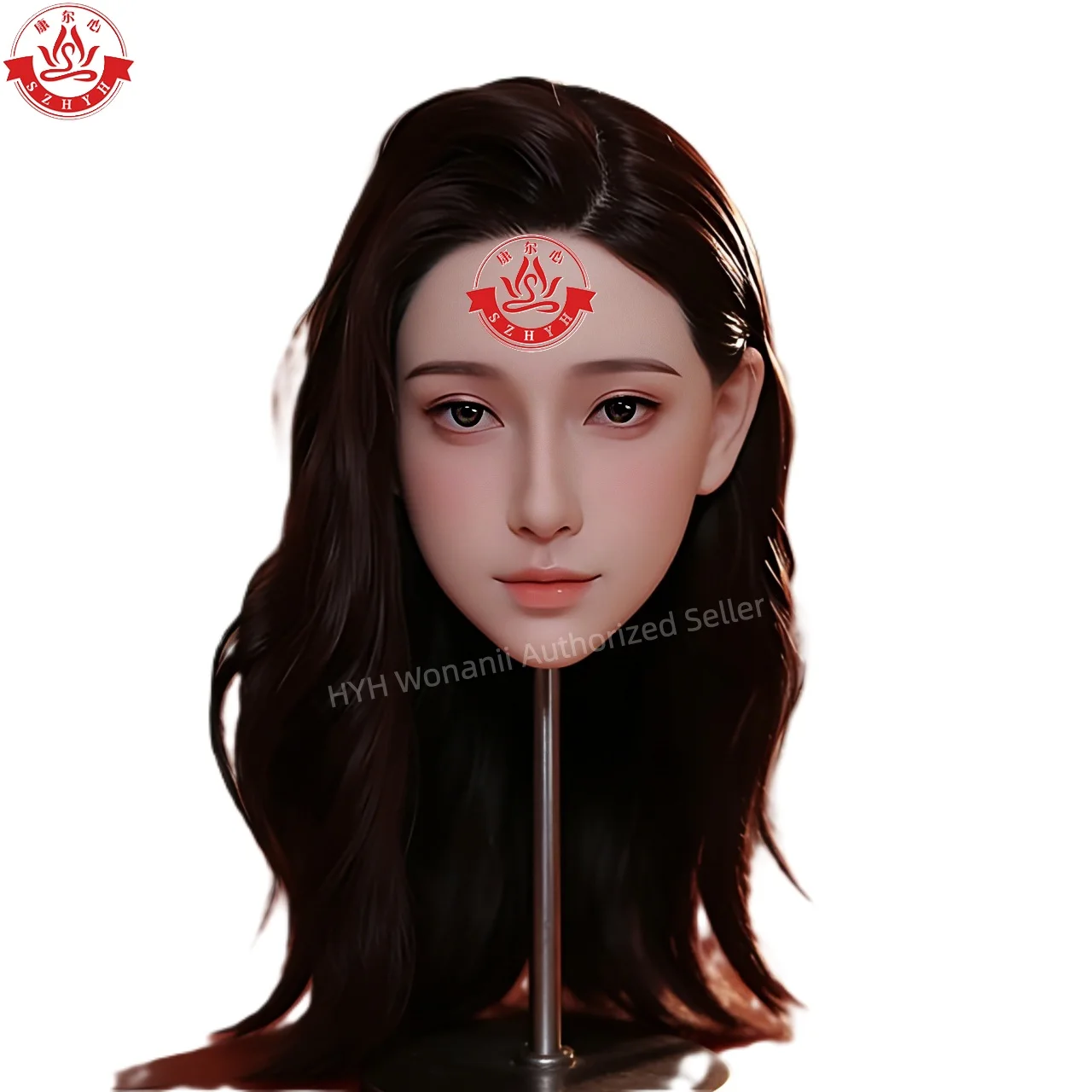 

Силиконовый манекен Wonanii Food Grade с большой головой HYH-SHB-TS-0102, интерфейс M16, открытое растение рта, для практики макияжа и дизайна причесок