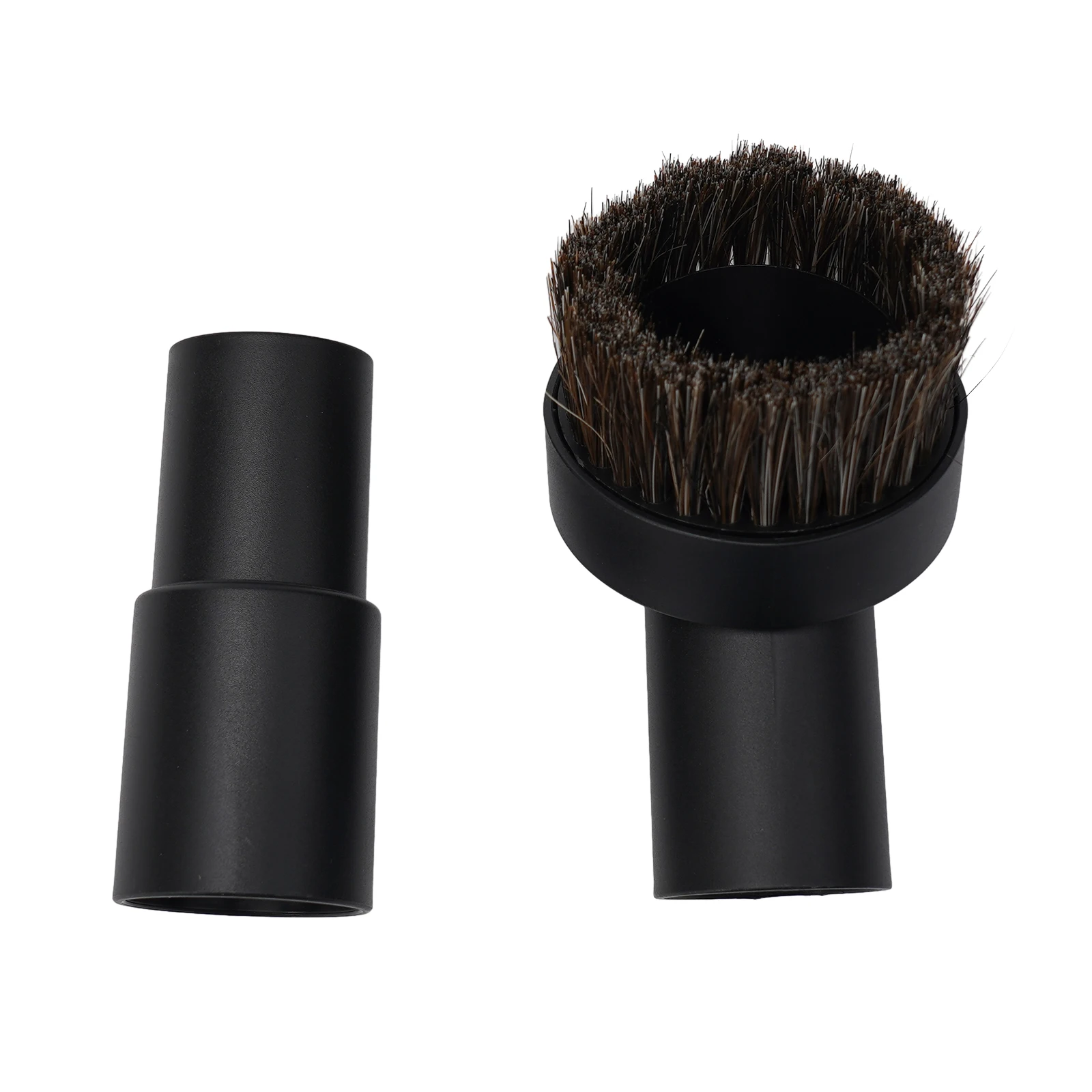 Adapter Horse Hair Brush Horse Hair Round Brush PP Plastic Vacuum With Adapter PP plastic 32mm-35mm Black Bristle