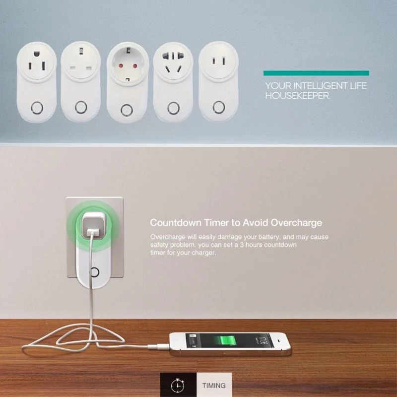 Tuya ปลั๊กอัจฉริยะ WiFi ซ็อกเก็ต10A/16A UK,สมาร์ทจับเวลา,APP และเสียงและรีโมทคอนโทรล