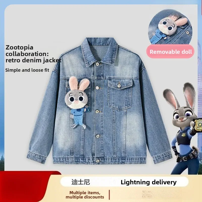 

Disney Officer Judy Denim Jacket 2025 - 3D Doll Design Girls Spring Top