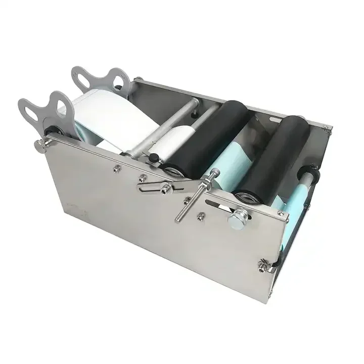 آلة وضع العلامات ML-50 ذات نوعية جيدة للزجاجات المستديرة شبه الأوتوماتيكية، آلة لصق الملصقات، ماء الزجاجة #2