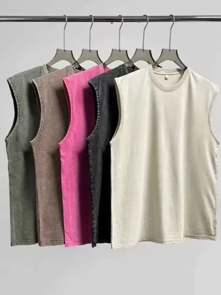 T-shirt Hip Hop pour hommes, mode Harajuku, multicolores, surdimensionné, en coton, délavé, unisexe, été, rétro, manches courtes