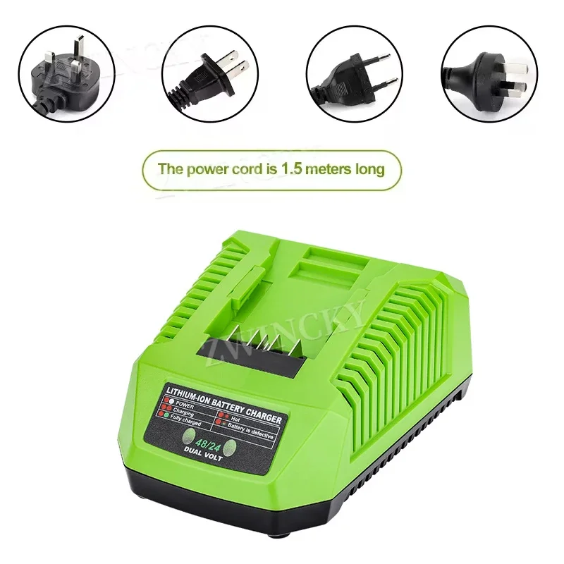 Replacement Charger For Greenworks 48/24V Lithium Battery Power Tools For Green works Original Battery Portable Charging