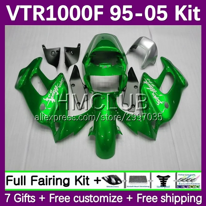 Fairings For HONDA VTR1000F SuperHawk 1995 1996 1997 1998 1999 2000 25No.158 green stock VTR1000 VTR 1000 F 1000F 01 02 03 04 05