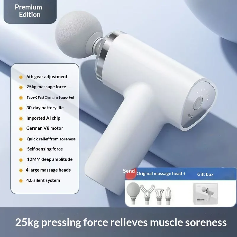 Mini Handheld Fascia Gun Small Portable Neck Muscle Massager Deep Tissue Relaxer for Body Daily Massage