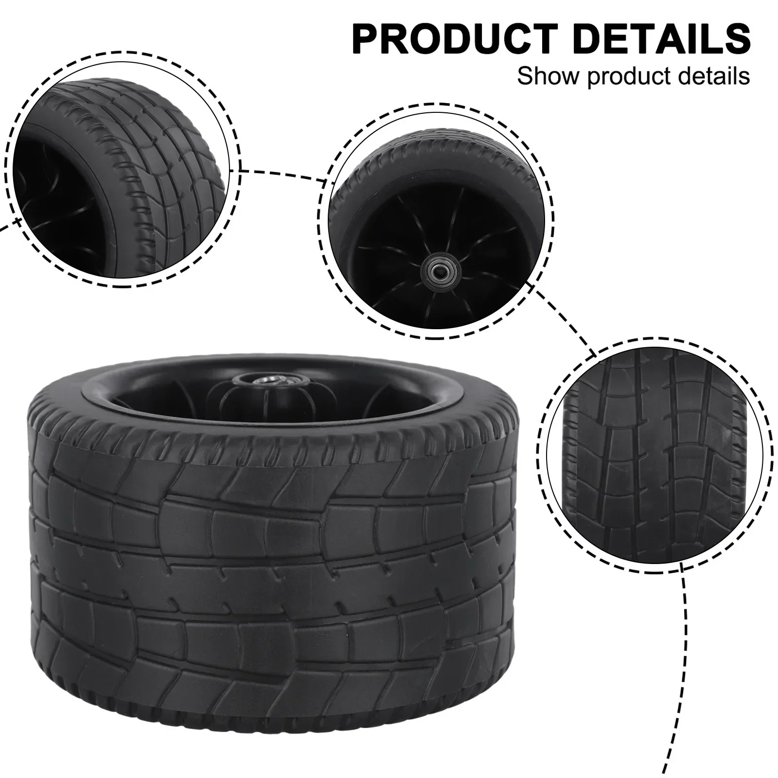 

Branded New Replacement Wheel Double Bearing Black Camping Material PU Outdoor Pattern 1/2/3 Sand Or Grass Tool